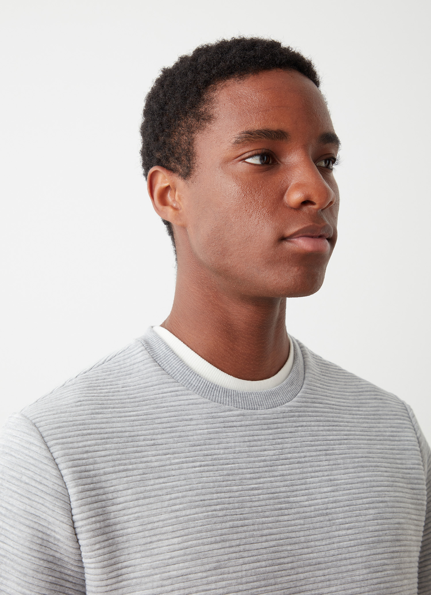 Colmar Rundhals-sweatshirt In Ottoman-verarbeitung Mit Milleraies-streifen