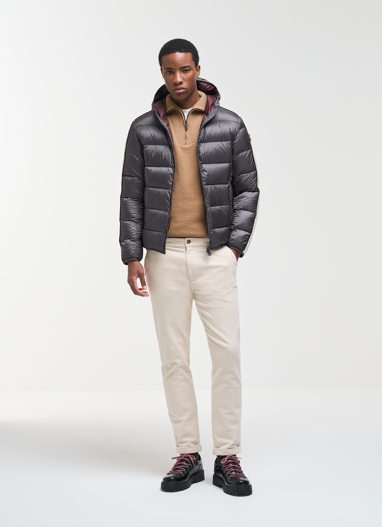 Colmar Uomo Grigio - Giacca Trapuntata Con Cappuccio Fisso - Sport - L - Immagine 2