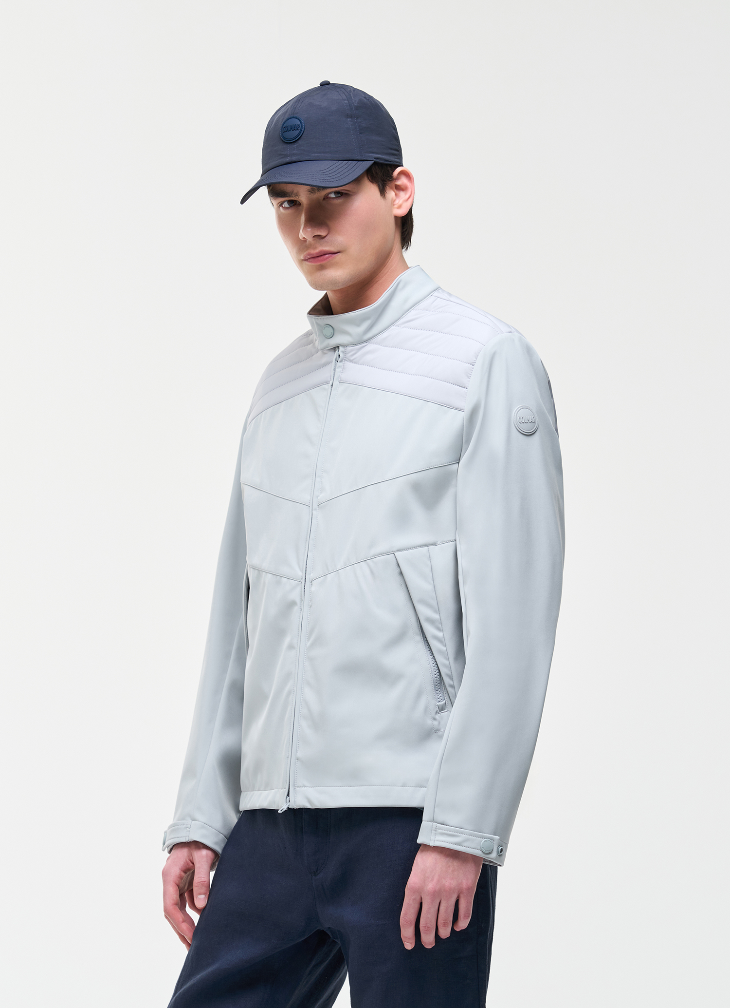 Colmar Wattierte Biker-jacke Aus Zwei Materialien