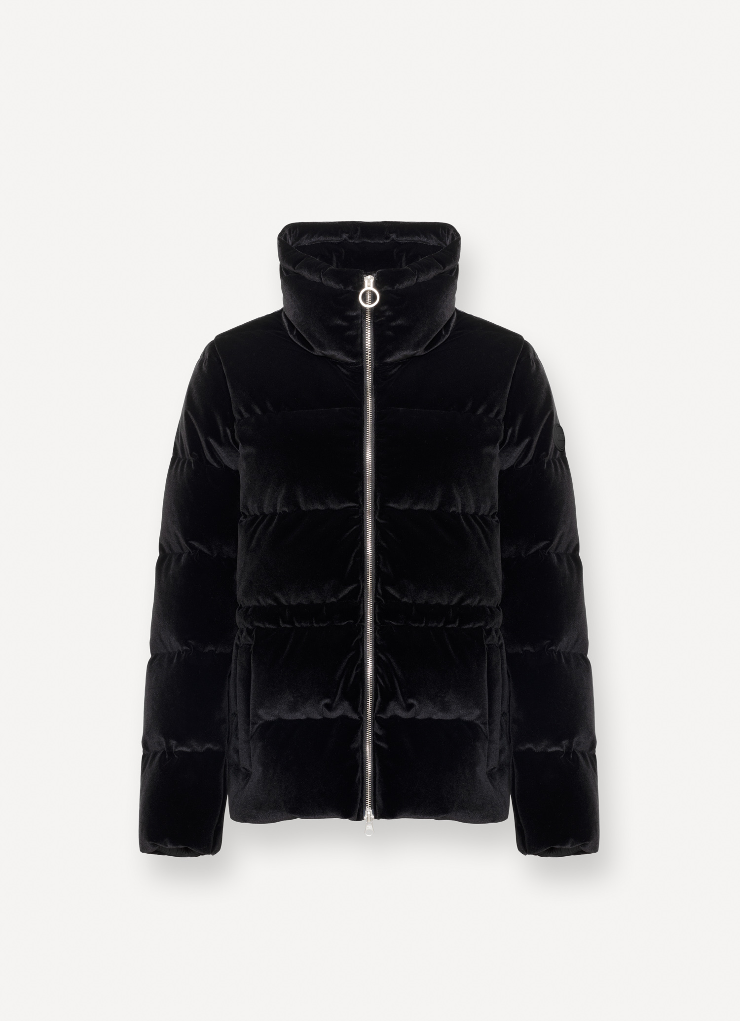 Ameri　VELVET DOWN JACKET Ameri VELVET DOWN JACKET AMARI PUFFER JACKET in BLACK | The UPSIDE