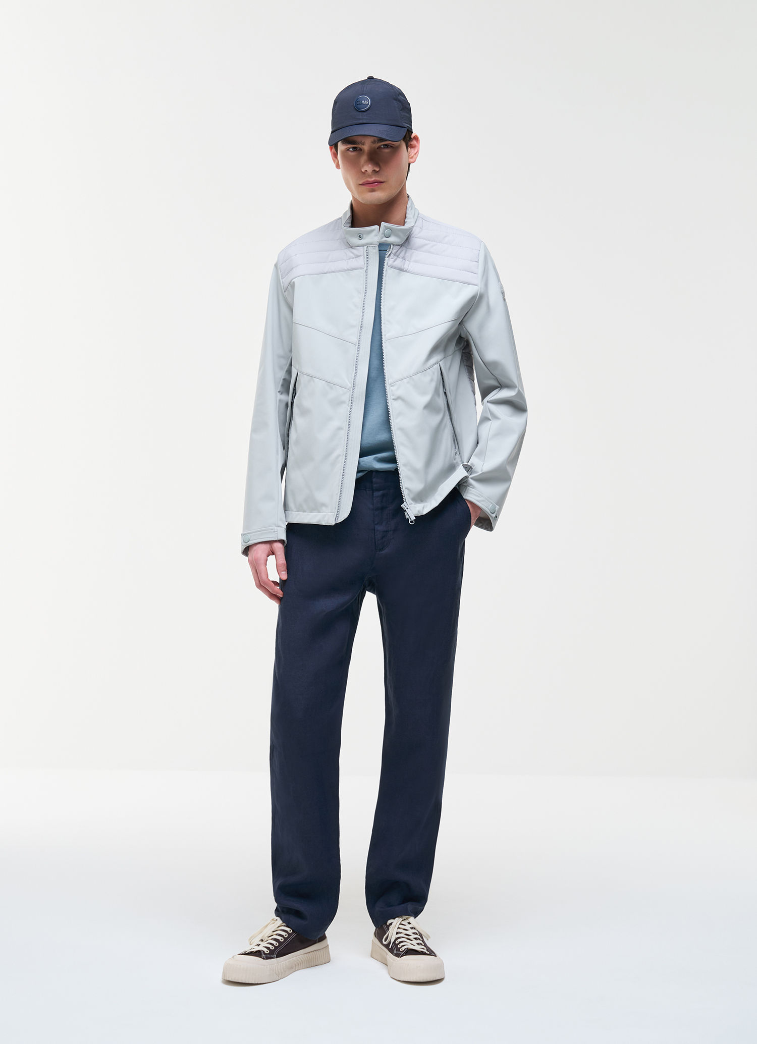 Colmar Wattierte Biker-jacke Aus Zwei Materialien