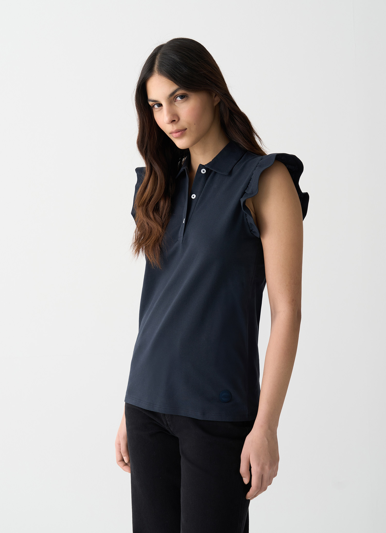 Colmar Poloshirt Aus Piqué Mit Rüschen