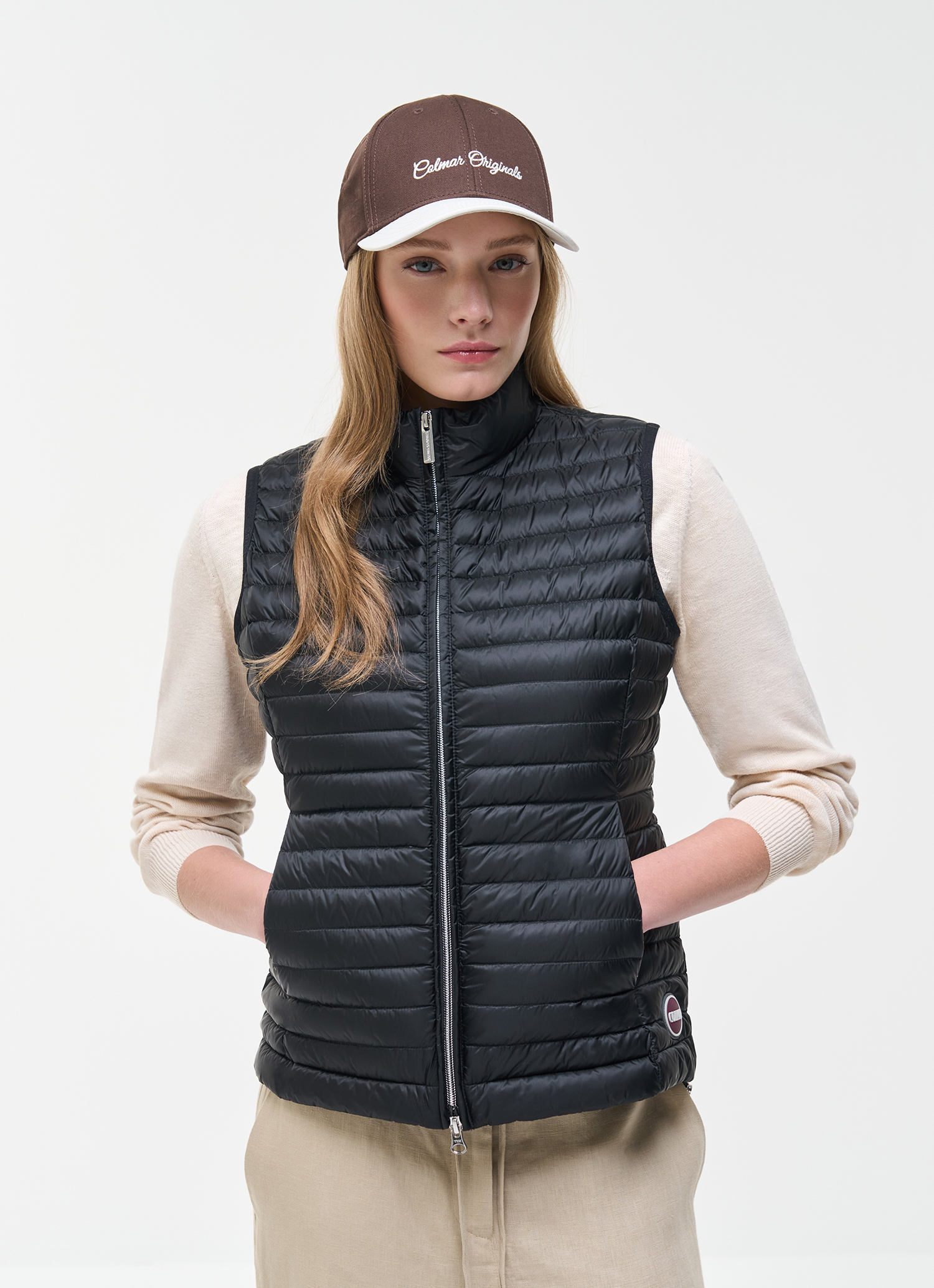 Colmar Donna Nero Gilet In Piuma Leggera, Colore: Taglia: 48