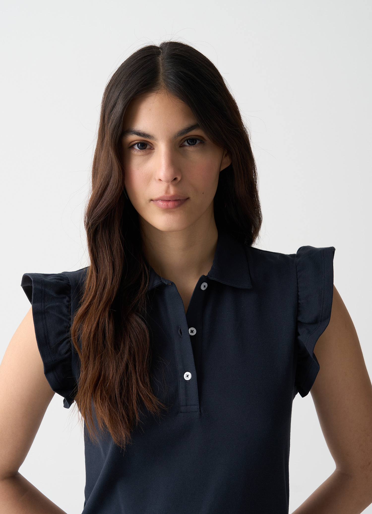 Colmar Poloshirt Aus Piqué Mit Rüschen