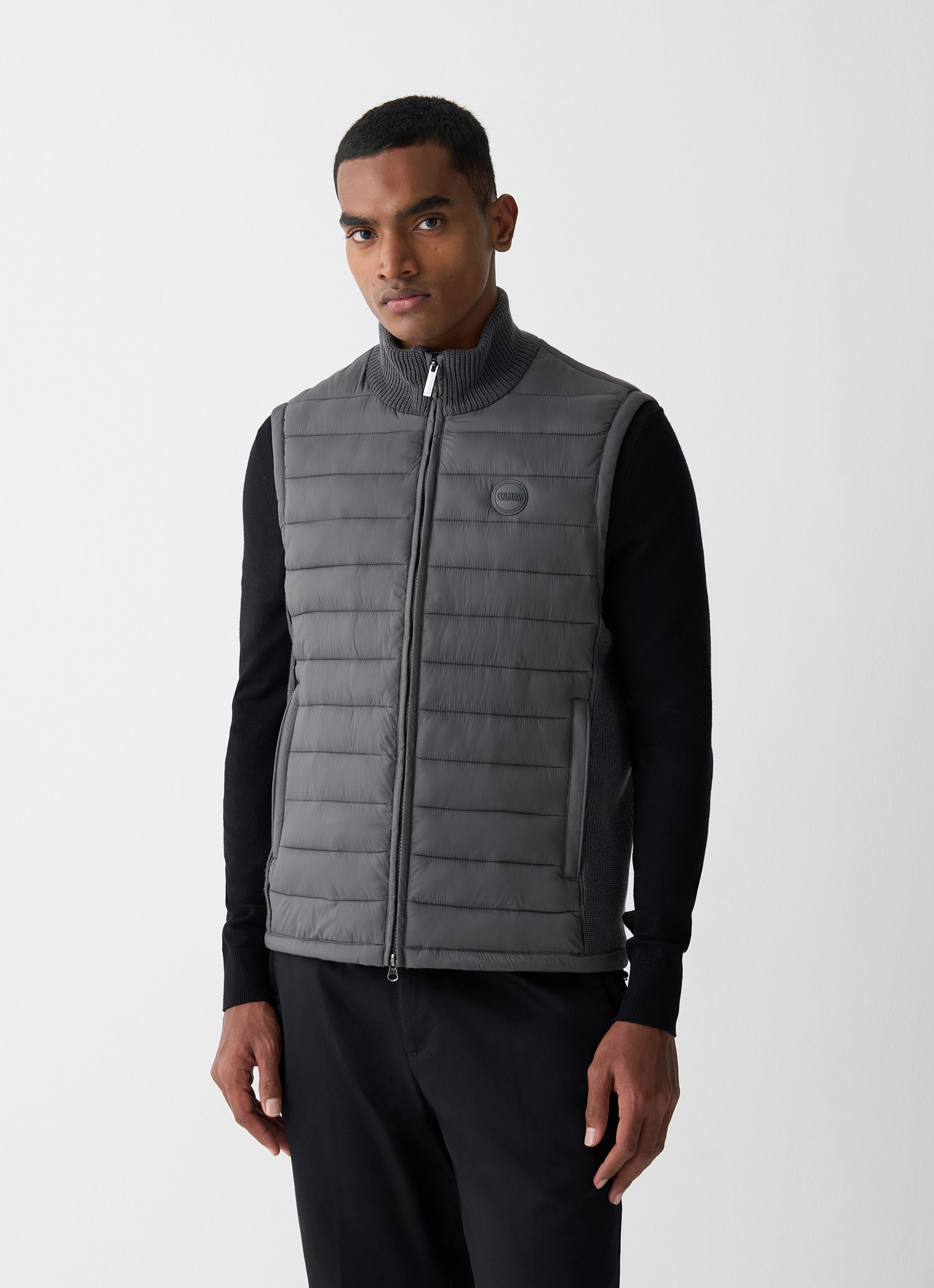 Men's Vest with rib-knit inserts in STREET GREY | Colmar