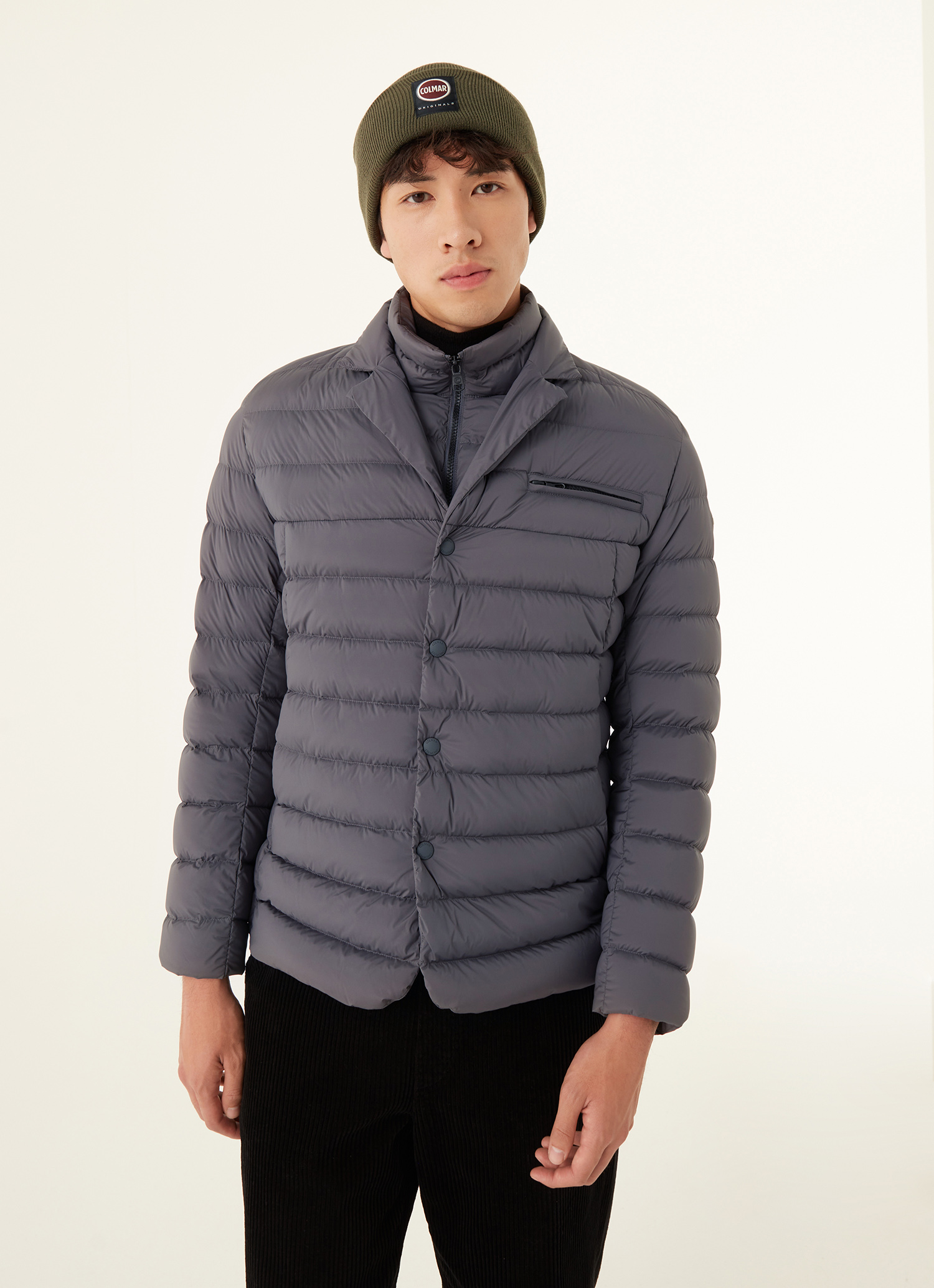 Quilted down jacket with bib - Colmar