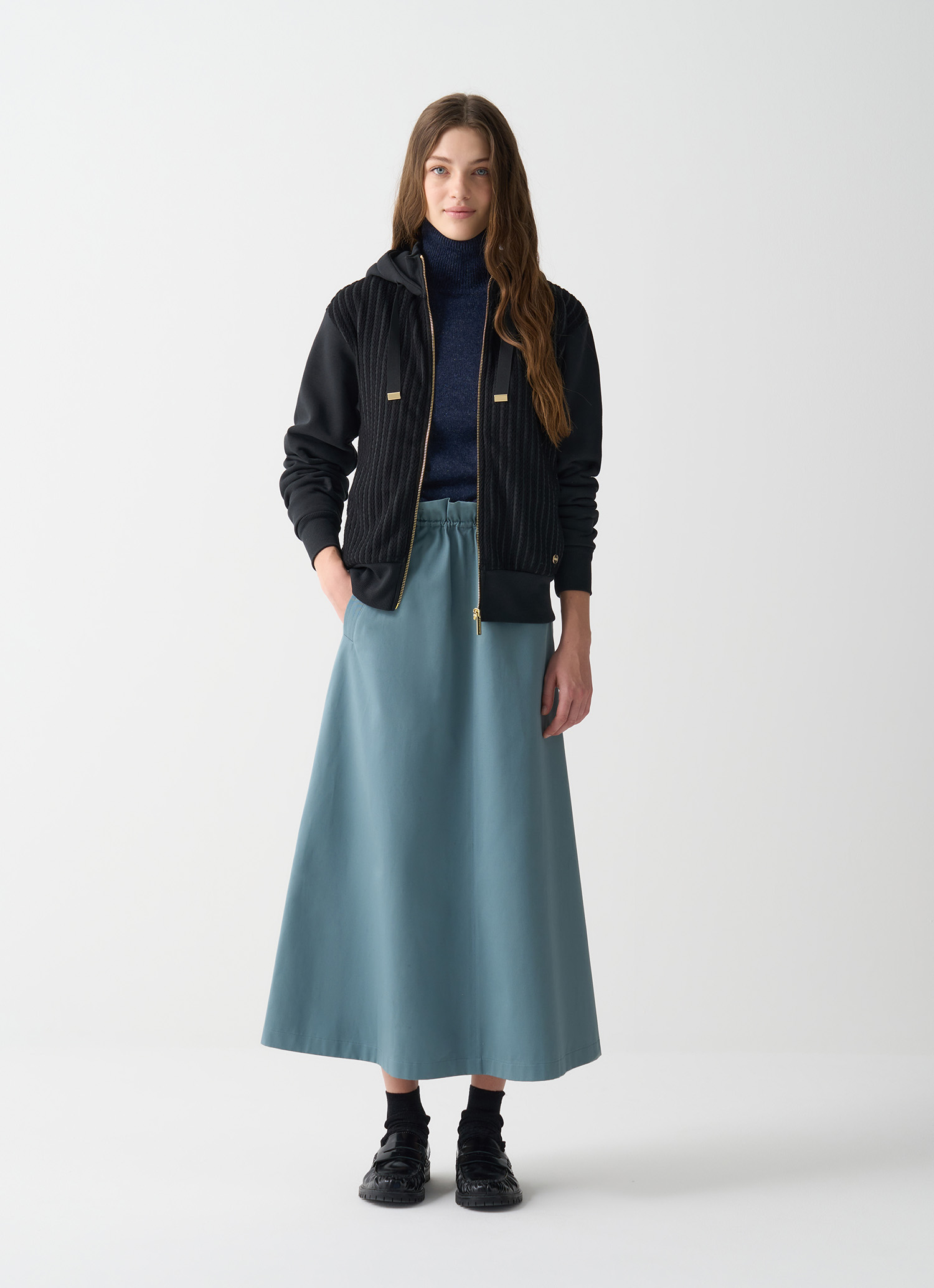 Colmar Kapuzensweatjacke Mit Zopfmuster