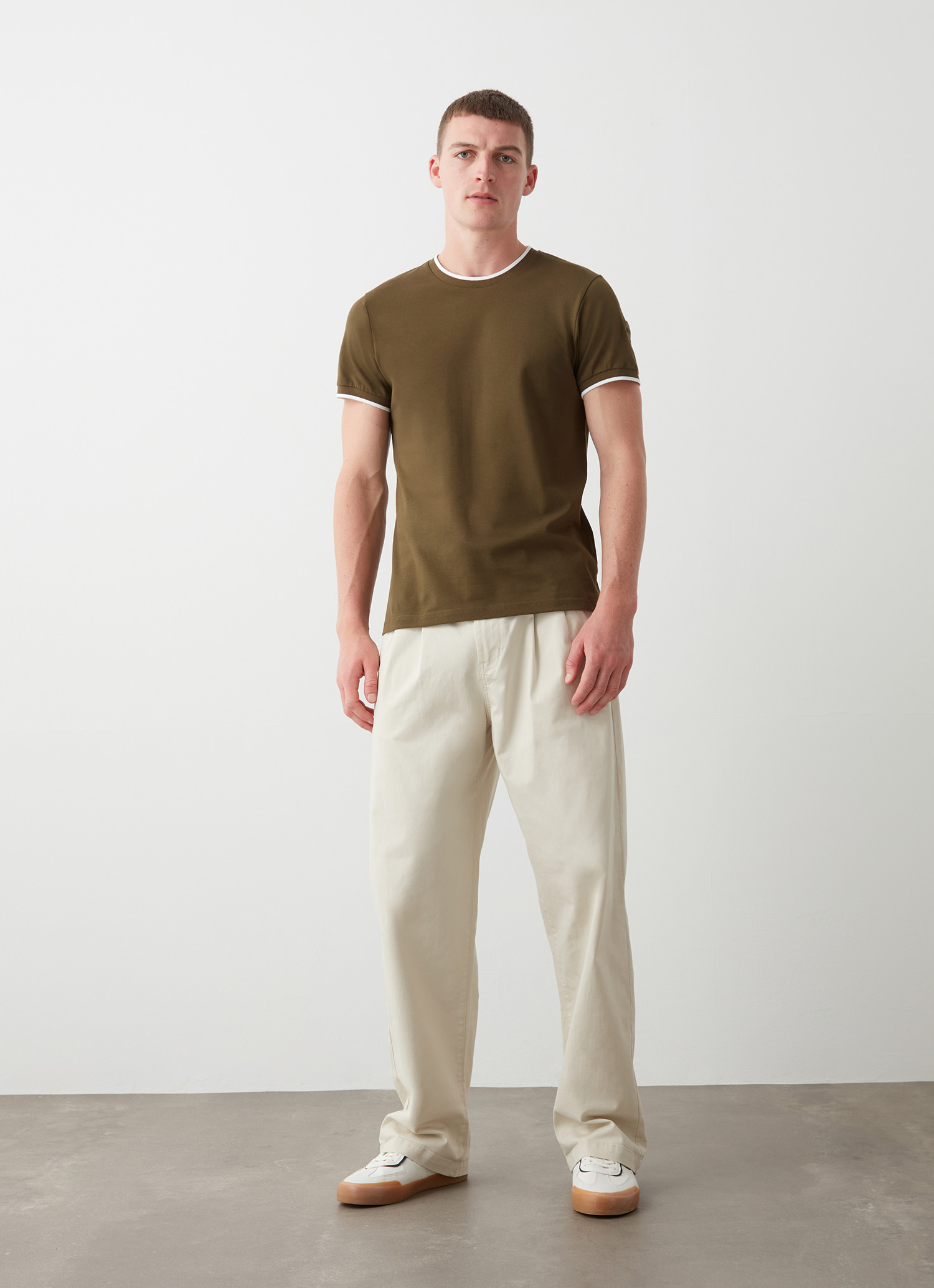 Colmar T-shirt Aus Piqué Mit Farblich Abgesetztem Streifen